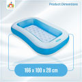 Intex 57403Np Large Rectangular Baby Pool With Inflatable Floor (166Cm X 100Cm X 28Cm)- Blue. 