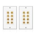 NXFDSIOZ 2X 8 Posts Speaker Wall Plate Home Theater Wall Plate Audio Panel for 4 Speakers.
