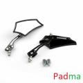 Rear view mirror or Universal Looking Glass For Motorcycle. Full Body Metal. Black Model 1101. 