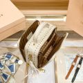 High-quality leather embroidery handbox bag bag women's 2024 new cross-border fashion wide shoulder strap shoulder crossbody bag.