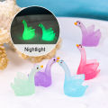 1/5/10Pcs Cute Mini Resin Luminous Tiny Swan Bulk Glow in The Dark Miniature Swan For DIY Garden Landscape Dollhouse Ornament Potted Home Decorations. 