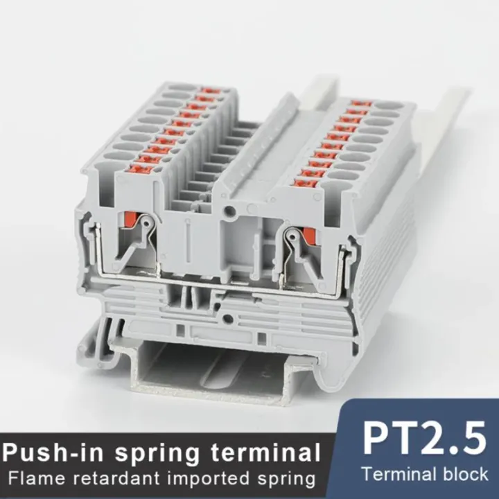 10pcs%20Din%20Rail%20Terminal%20Blocks%20PT-2.5%20Push%20In%20Spring%20Screwless%20Encounter%20-%20Image%202