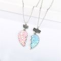 2pcs/set Best Friends Girls Friendship Pendant Necklace BFF Heart-shaped Couples Chain Gifts For Women. 
