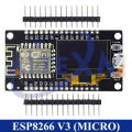 NodeMCU ESP8266 V3 Development Board With 0.96 Inch OLED Display CH340 ESP-12F WiFi Module TYPE-C USB For Arduino/Micropython. 