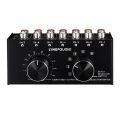 headphone speaker switcher-1 * 6 input 1 output stereo audio signal selection switcher-Black. 
