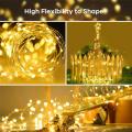 100/200 LED Solar Copper Wire String Lamp Led Strip Fairy Garland Outdoor Garden Decorative Light Wedding Christmas Decoration--100led-white--. 