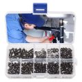 300 Pcs Nuts Bolts Set Hex Bolts Nut and Washer Assortment Screws Bolts M3 Tool Kit with Plastic Box (Black) - Black.