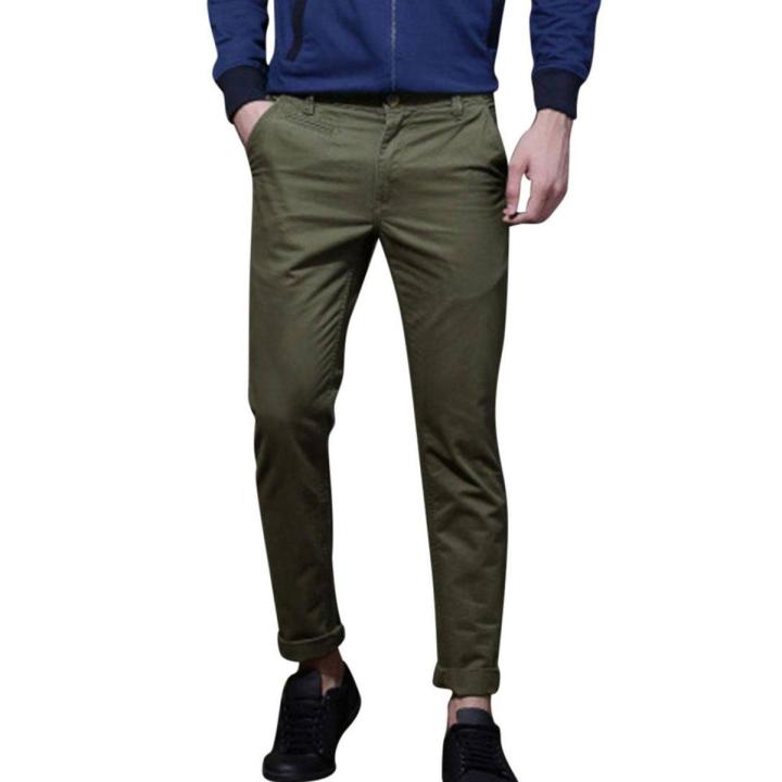 Slim-Fit Chino Gabardine Pants - Olive - Formal Pant For Men - Formal Pant For Men