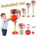 Practical Adjustable 4 Sizes Basketball Backboard Stand Hoop Net Ball Pump Set Children Outdoor Toy.