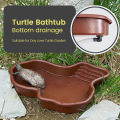 GC Reptile Bathing Pool, Reptile Feeding Dish Water Bowl With Stairs, Extra Large Aquarium Ornament For Bearded Dragon, Lizard Bath, Gecko, Turtle. 