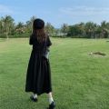 College Style Dress over the Knee Student Sweet Mori Girls Suit Collar Korean Style Slimming Mid-LengthaWord Skirt Summer.