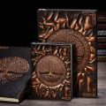European-style Vintage Embossed Leather Notebook Diary Note Book Notepad Travelers Notatnik Stationery. 
