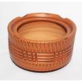 Brown Clay Decorative Ashtray Round Premium Ash Holder for Home and Office.