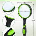 Handheld Portable Glass Lens Magnifier Rubber Handle Magnifying Glass.