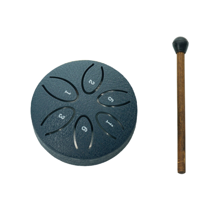 Rain Drum for Outside, Steel Tongue Drum 6 Notes 3 Inches Blue