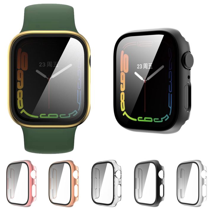 (New)%20Tempered%20Glass%20Film%20Plating%20PC%20Watch%20Case%20For%20Apple%20Watch%20Series%209%20/%208%20&%207%2041mm%20-%20Image%204