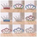 Children Tiaras Crowns Small Kids Girls Birthday Party Show Coloful Rhinestone Crystal Hair Comb Crown Princess Headwear.