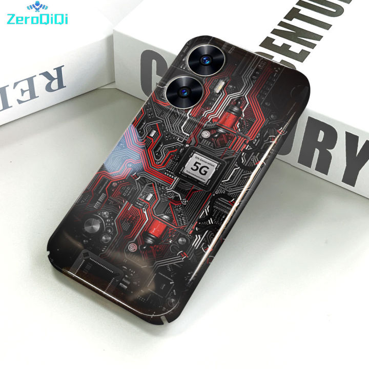ZeroQiQi for Realme C55 / Narzo N55 Back Cover Creative Tech New Stylish Film Phone Case Light Thin Anti Fall Acrylic Hard Protective Cover