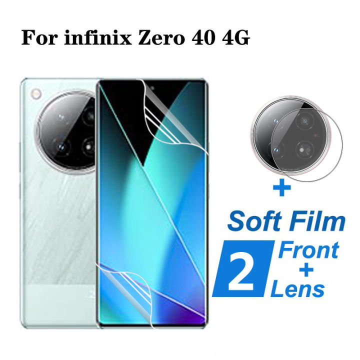 2 in 1 infinix Zero 40 4G Soft Hydrogel Full Cover Screen Protector For infinix Zero 40 30 Note 40 Pro Hot 50 4G 5G Hydrogel Protection Film + Camera Lens Film