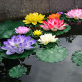 10cm/17cm Artificial Lotus Fake Plant Pond Decor Artificial Water Lily Floating Foam Lotus Home Garden Fish Tank Fake Flower Natuo. 