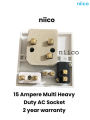 Niico 15 Ampere Heavy Duty Multi AC Socket/8 pin Multi Socket = (2 Years Repless Warranty). 