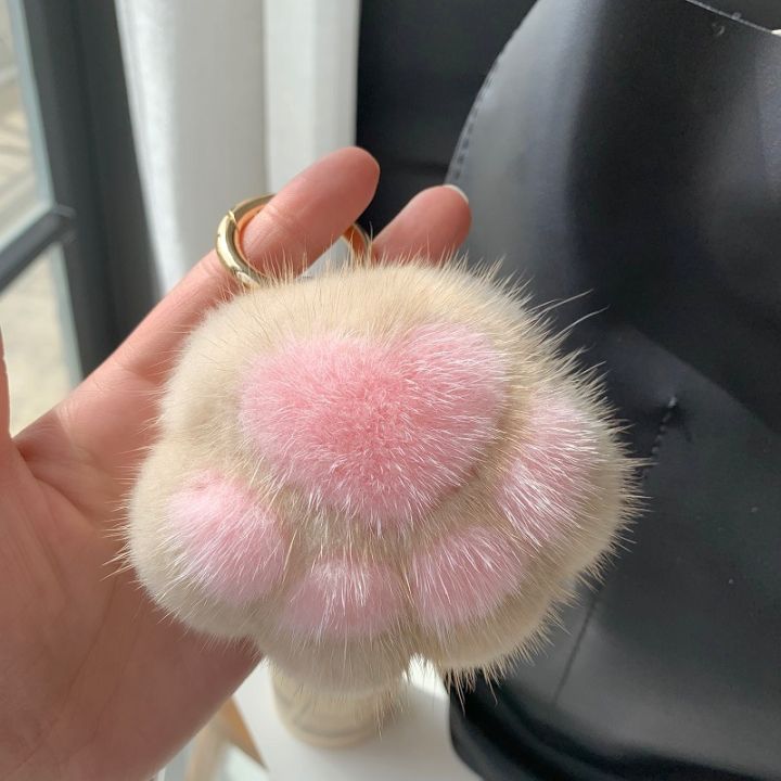 Pendant%20Keyrings%20Gift%20Plush%20Cute%20Cat%20Claw%20Real%20Mink%20Fur%20Keychain%20Women%20Bag%20Ornaments%20Small%20Paw%20Toy%20Soft%20Pom%20Pom%20Ball%20Car%20Key%20-%20Image%202