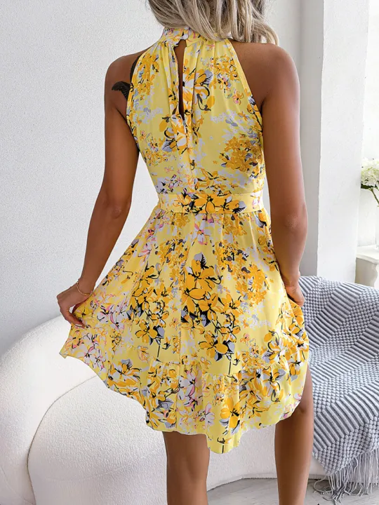 Summer%20Women%20Floral%20Print%20Short%20Dress,%20Bandage%20Holiday%20Beach%20Sundress%20Casual%20Halter%20Short%20Dresses,Summer%20Clothes%20Women%202024%20Shapewear%20-%20Image%203
