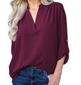 Stylish Addition - Ladies Casual Office Blouse Plain Long Sleeve Chiffon Shirt Women - Blouse - Sustainable Choice - Durablity Assurance. 