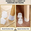 4pcs Silent Chair Leg Covers - White, Non-Slip Silicone Protectors for Tables & Chairs. 