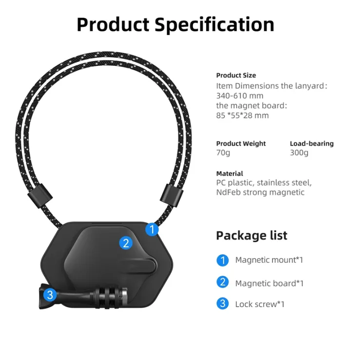 TELESIN%20Universal%20Camera%20Magnetic%20Neck%20Holder%20for%20GoPro%20Hero%2011%20Mini%2010%209%208%207%20Insta360%20X3%20-%20Image%207