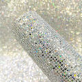 Hologram Iridescent Glitter PU Leatherette Sewing Fabric Grid Plaid Starry sky Chunky DIY Craft Bow GIFT Earring Decor Material. 