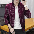 Allover Print Trendy Winter Jacket For Men- Maroon - Jacket For Men.