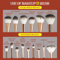 15 Pcs Crystal Handle Makeup Brush Set Blush Eyeshadow Highlight Brush  Loose Powder Brush. 
