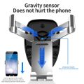 【sought-after】 Holder Air Outlet Gravity Sensor Car Holder Riangle Gravity Frosted Simplicity Solid Metallic Material.