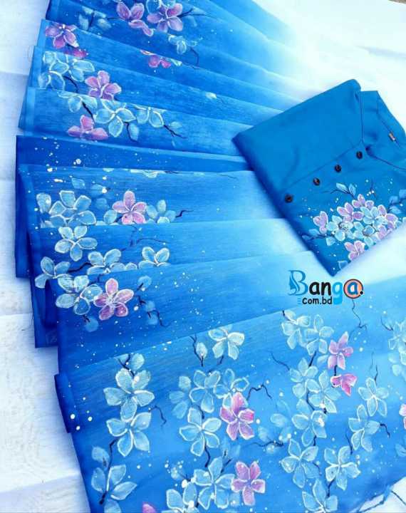 New Hand Printed Exclusive Design Combo Couple Set saree and panjabi for Men & Women
