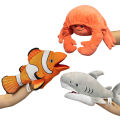 Plush Fish Hand Puppet Stuffed Marine Animals Shark Octopus Puppet Bird Fox Hand Puppet For Kids Adult Pretend Playing Dolls.