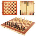 Wooden Chess Board Large - 3 in 1.