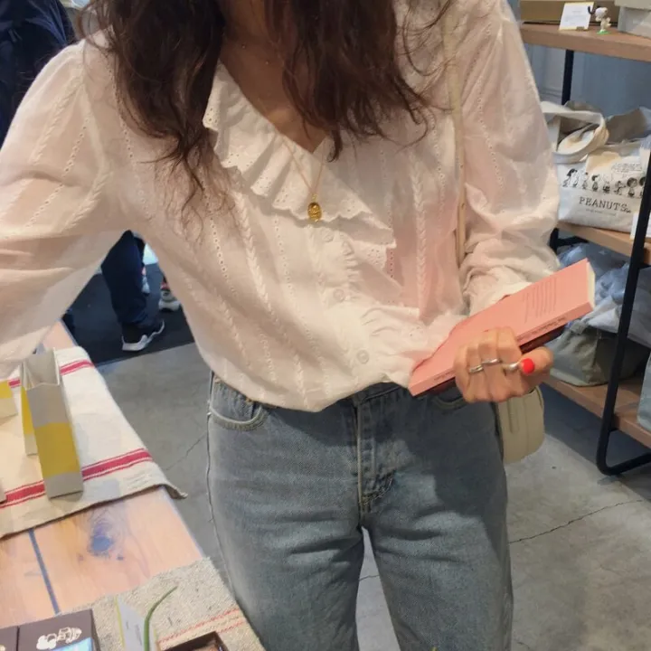 Blusas%20Cotton%20Loose%20Women%20Blouses%20Ruffles%20V-neck%20Long%20Sleeve%20Female%20Shirt%20Tops%20Spring%20New%20Office%20White%20Blouses%20Women%20Casual%208561%20-%20Image%207