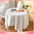 Night Market Stall Tablecloth Style Cotton Linen French Style Small round Table Light Luxury Day Photo White Japanese Style Coffee Table Cloth Dormitory。. 