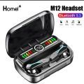 Authentic Damix M12 TWS Earbuds c LED Digital Display | Bluetooth Headphone.