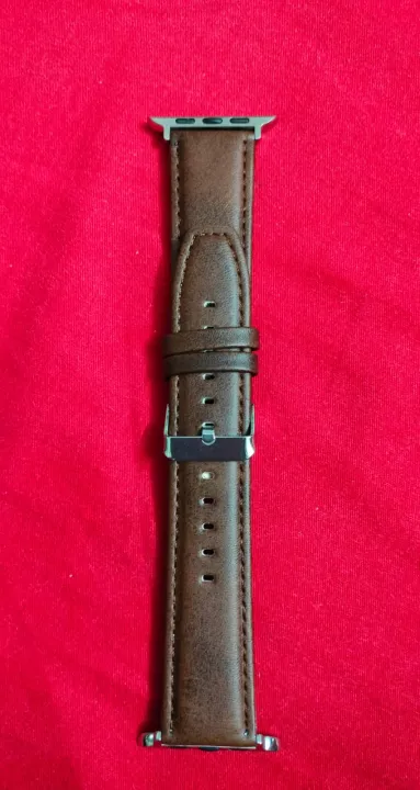 Leather%20Watchband%20Soft%20Material%20Watch%20Band%20Wrist%20Strap%2042mm/44mm/45mm/49mm%20With%20Silver%20Stainless%20Steel%20Buckle%20-%20Image%205