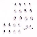 【The road to happiness Store】Fake Nails Long Flat-Headed Simple Graffiti Wear Nail Finished 24 With Glue. 