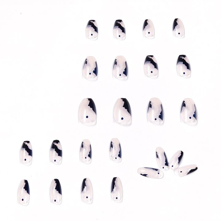 %E3%80%90The%20road%20to%20happiness%20Store%E3%80%91Fake%20Nails%20Long%20Flat-Headed%20Simple%20Graffiti%20Wear%20Nail%20Finished%2024%20With%20Glue%20-%20Image%202