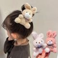Autumn Winter Plush Cute Doll Bear Hair Rope Korean Kids Girl Kawaii Headband Rabbit Ponytail Rubber Band Ring Hair Accessories. 