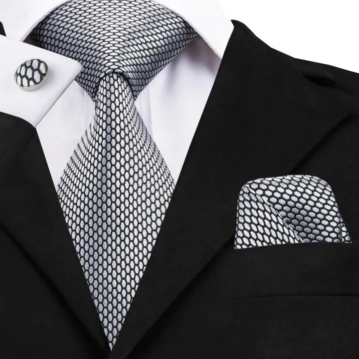 Hi-Tie%20New%20Clasic%20Grey%20Tie%20for%20Men%20Silk%20Fabric%20Jacquard%20Woven%20Tie%20Hanky%20Cufflinks%20Set%20for%20Men%20Designer%20Fashion%20Silk%20Ties%20SN-1466%20-%20Image%204