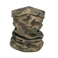 Tactical camouflage neck scarf for military fans, men's summer outdoor cycling sports, fishing sun protection mask, mountaineering thin hood.