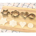 12pcs/set Stainless Steel Cookie Biscuit DIY Mold Star Heart Round Flower Shape Cutter Baking Mould Tools Plunger Bakeware. 