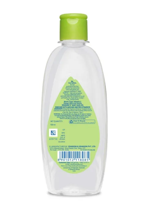 Johnson's%20Baby%20Hair%20Oil%20100ml%20Enriched%20with%20Avacado%20Oil%20&%20Pro-vitamin%20B5%20-%20Image%204