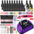 Nail Set Acrylic Nail Kit for Nail Extension Gel Nail Polish Set Quick Building Poly UV Gel Set With LED Nail Lamp Nail Tool Set. 