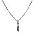 Stainless Steel Necklaces Long Feathers Hip Hop Pendant Chain Choker Charm Fashion Necklace for Men Jewelry Party Friends Gift. 